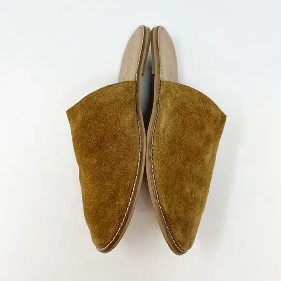 Free People Coronada Suede Slip-on Mules in Cognac Flats Slides Women 41 US 8.5 - Picture 9 of 13